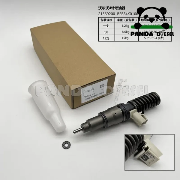 Injecteur de carburant EUI Delphi E3 4 broches 85013271 21569200 Bebe4k01001, convient pour les moteurs diesel Volvo Truck D11 FH D13, en vrac.