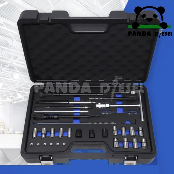 Kit complet d'outils durables de coupe de siège d'injecteur diesel et de nettoyage et réparation - 28 pièces